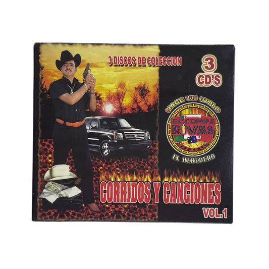 Cd Triple De El Compa Rivas Canciones Y Corridos Vol. 1