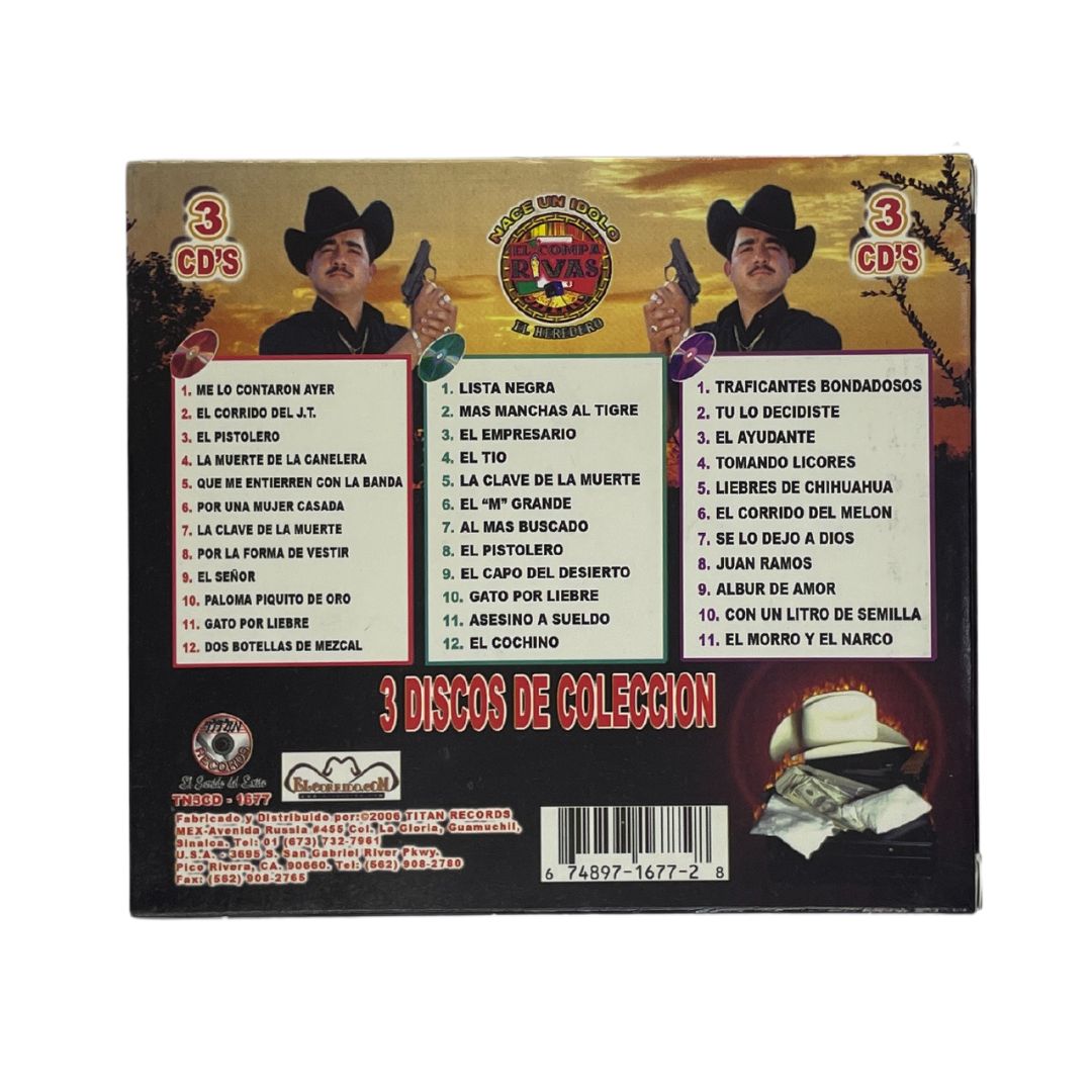 Cd Triple De El Compa Rivas Canciones Y Corridos Vol. 1