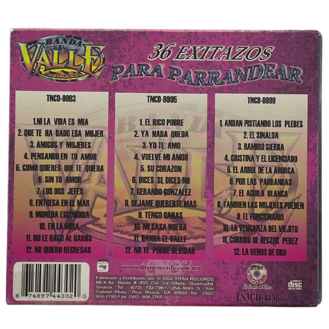 Cd Triple De Banda El Valle 36 Exitazos Coleccion De Exitos