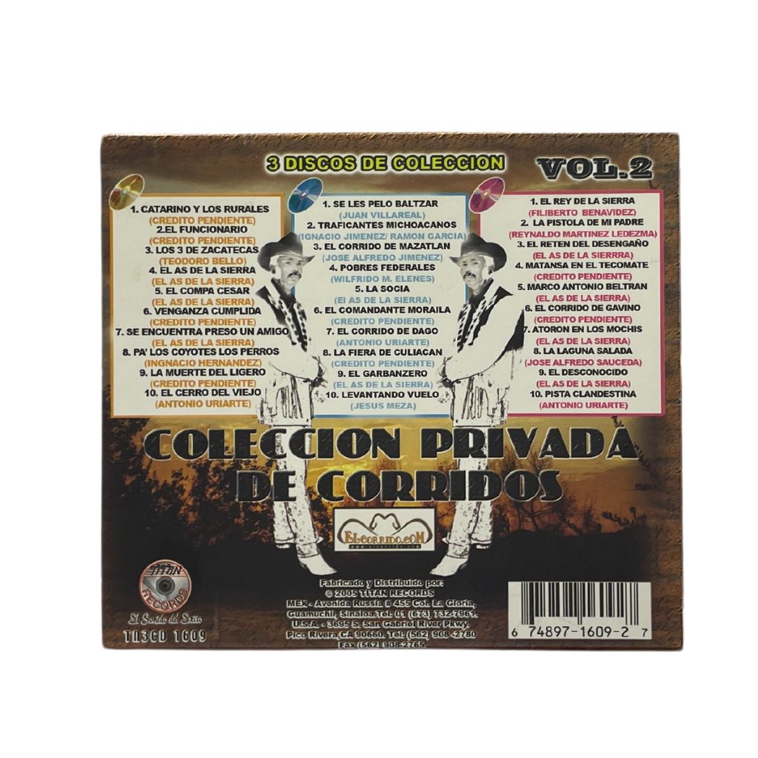 CD Triple El As de la Sierra Colección Privada De Corridos 2