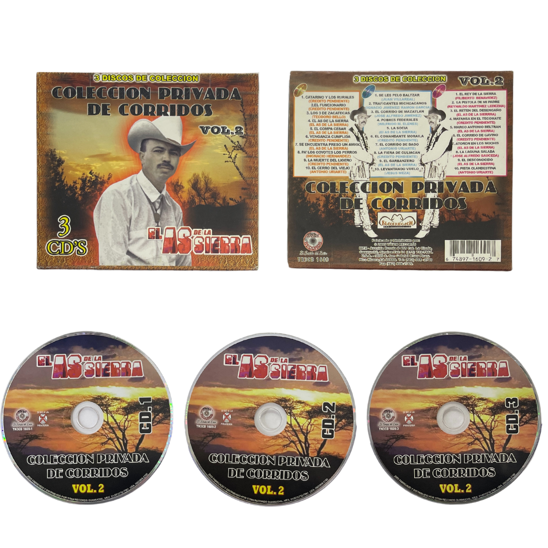 CD Triple El As de la Sierra Colección Privada De Corridos 2