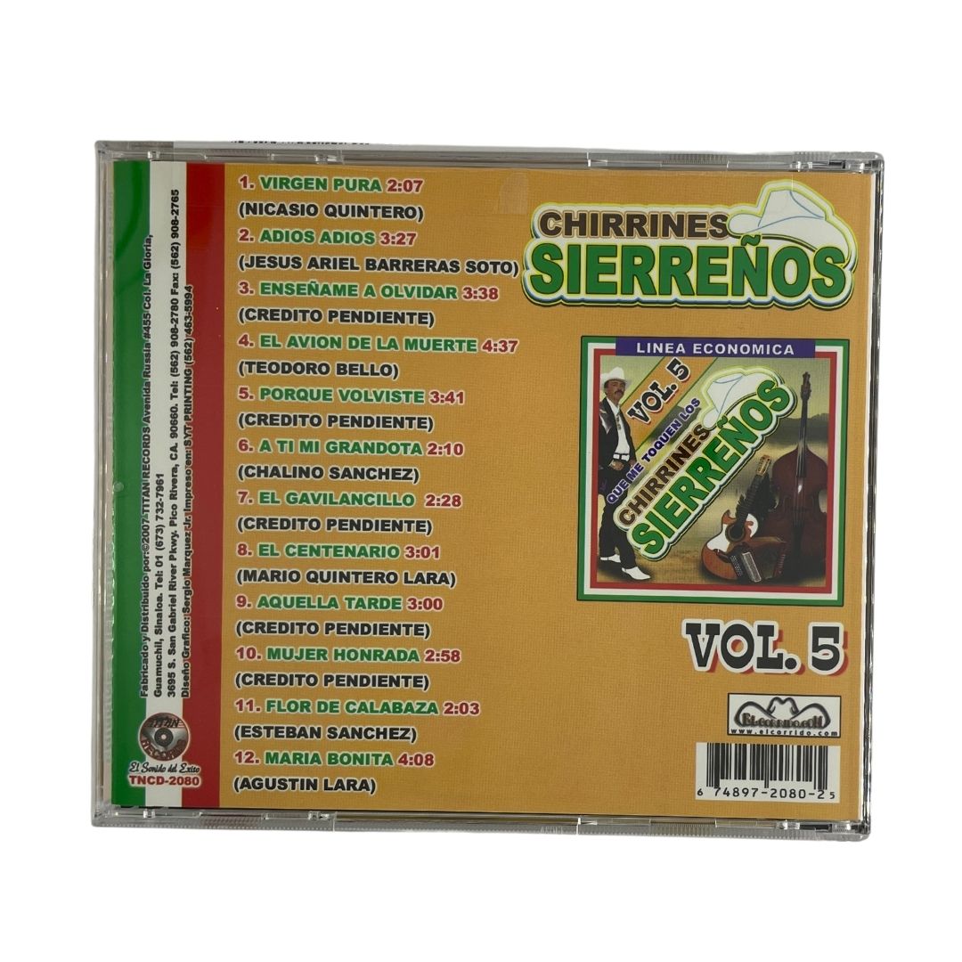 Disco Original De Chirrines Sierreños Vol. 5