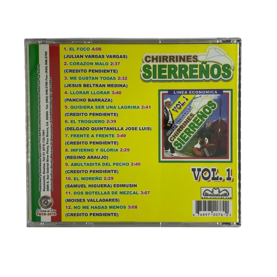 Disco Original De Chirrines Sierreños Vol. 1