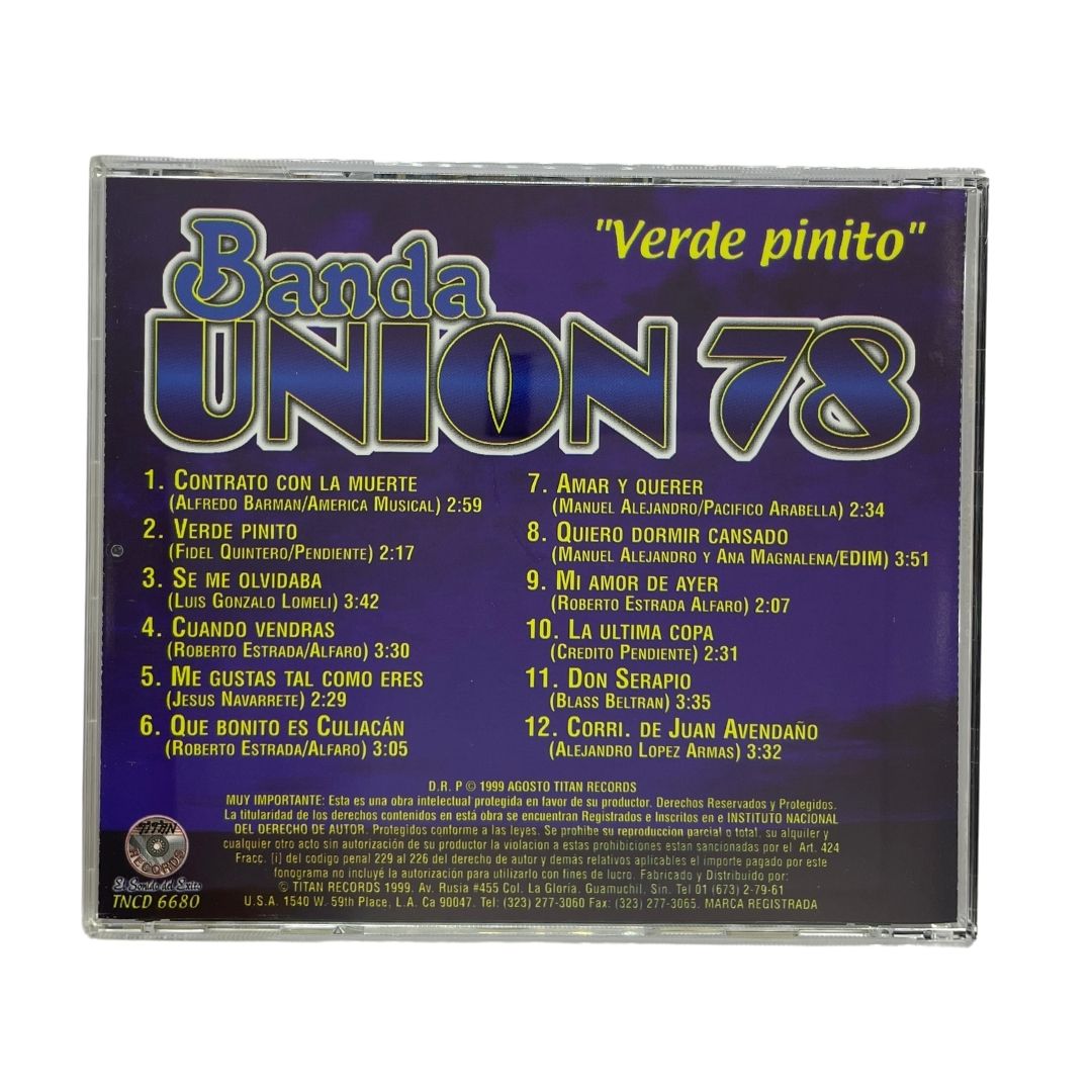 Disco Original De Banda Union 78 Verde Pinito