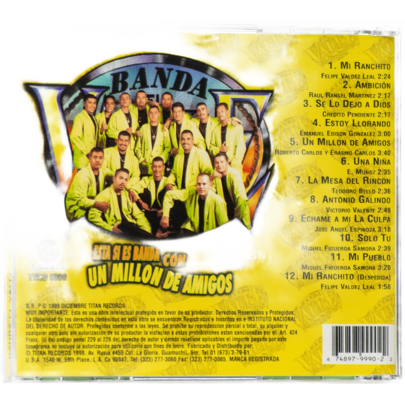 Disco De Banda El Valle Un Millón De Amigos — vista 2 | Titan Records