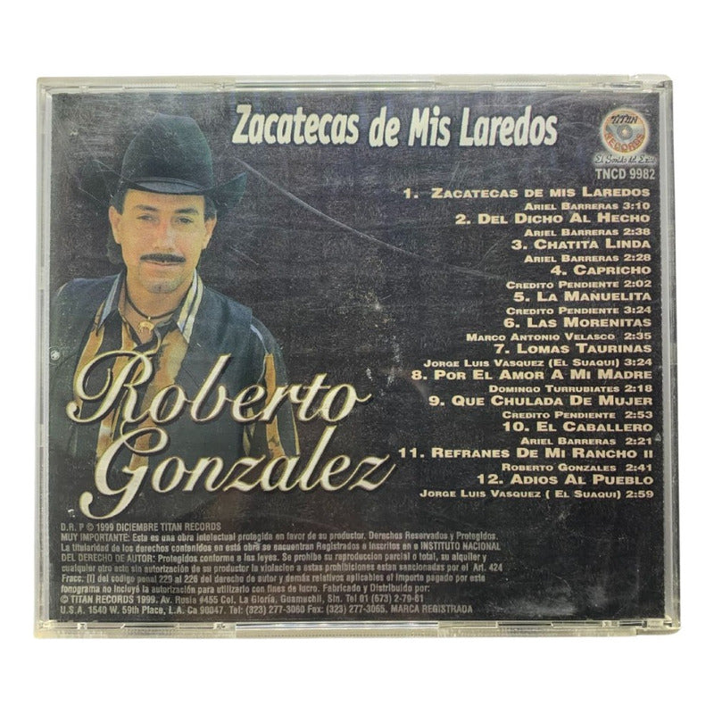 Disco Original De Roberto Gonzalez Zacatecas De Mis Laredos