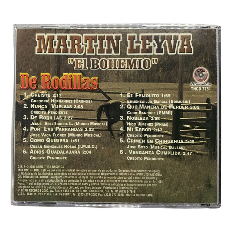 Disco Original De Martin Leyva  El Bohemio  De Rodillas