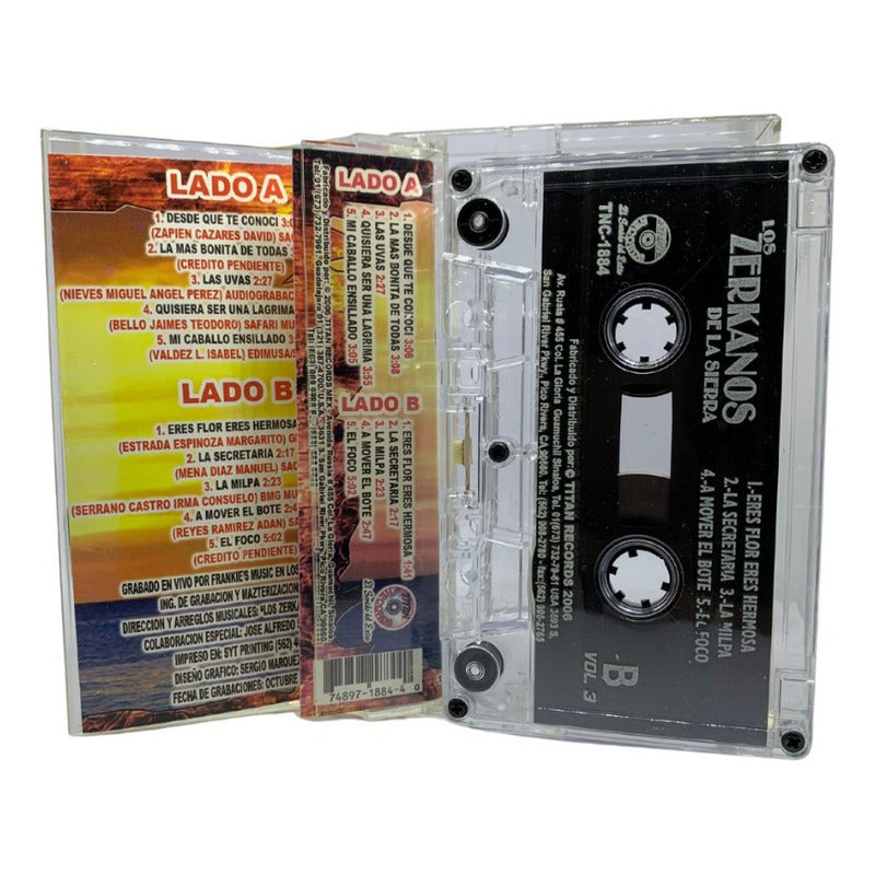 Cassette Original De Los Zerkanos De La Sierra En Vivo V. 3
