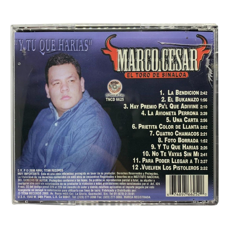 Disco Original De Marco Cesar Y Tu Que Harias