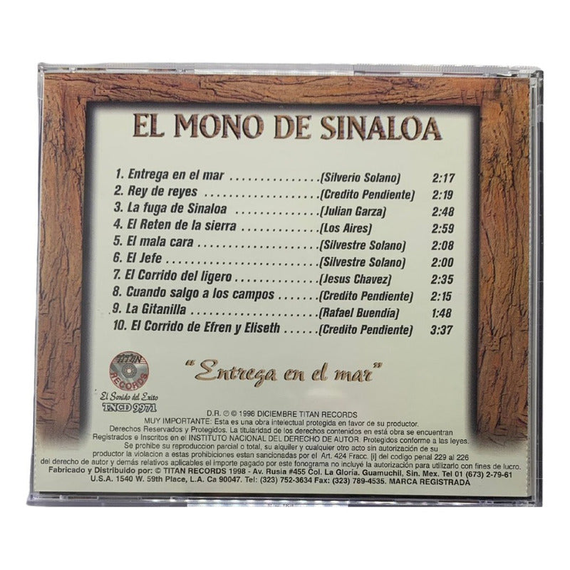 Disco Original De El Mono De Sinaloa Entrega En El Mar